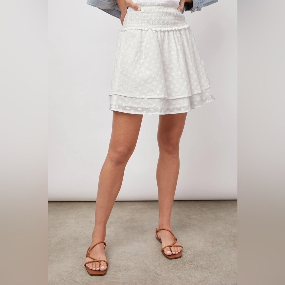 Rails Addison Skirt White Embroidered Daisies Size Small
